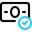 Icon of a dollar bill with a circled checkmark, representing selecting your Florida small business funding offer