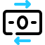 Icon of a dollar bill with an arrow above and below, pointing in opposite directions, representing Capitalize Funding's cash flow funding product